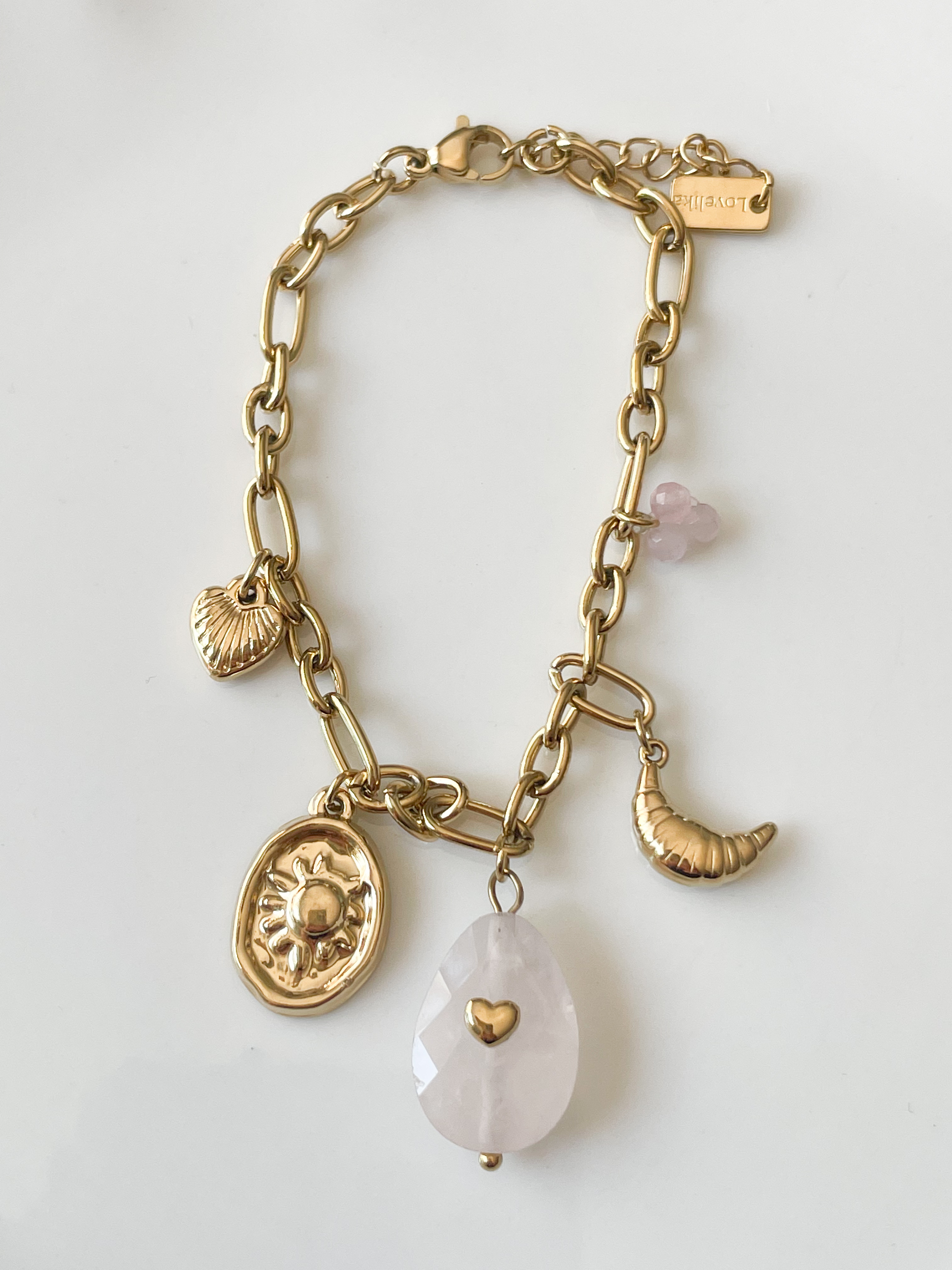 Bracelet croissant rose doré 