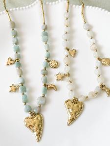 Collier Babette blanc doré
