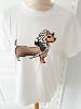 t shirt blanc chien 36/42