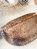 Sac banane cuir marron bronze doré
