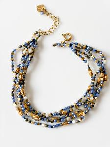 bracelet Delhi bleu marine doré