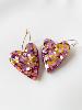 boucles créoles coeur paillettes jaune