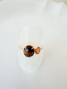 Bague Ornella marron rose doré