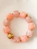 Bracelet perles rose 2 tons doré