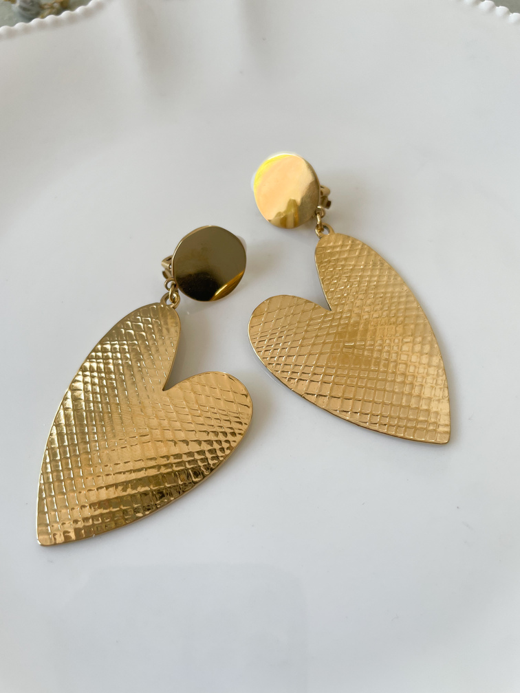 boucles CLIP coeur doré