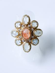Bague pierres Rachelle blanc doré