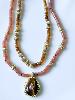 Collier pierres Garbo beige doré