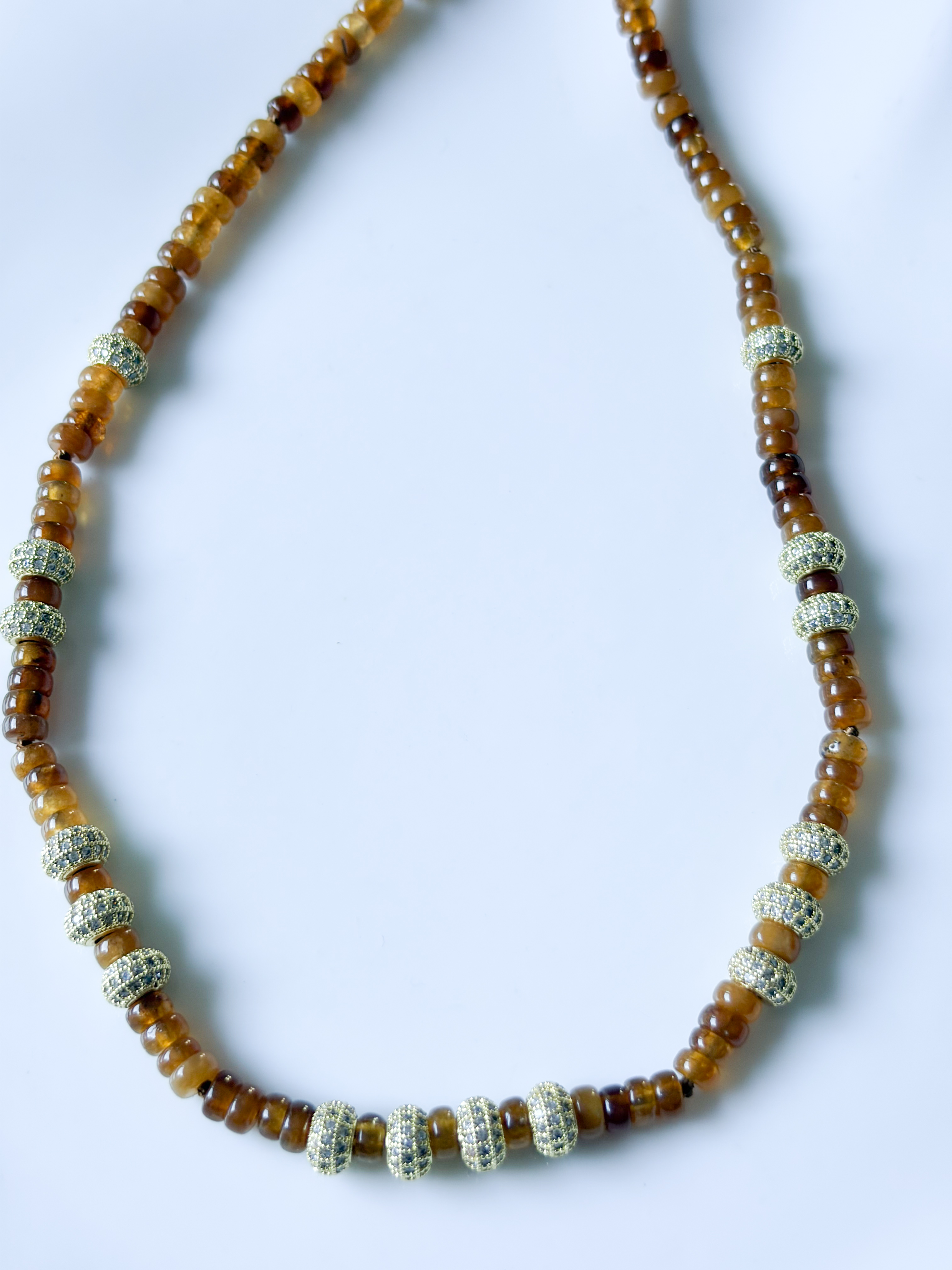 Collier pierres Garbo beige doré