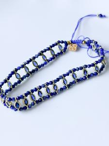 Bracelet pierres Tania bleu doré