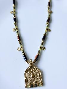 Collier pierres Talisman doré