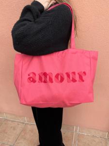 cabas tote bag Amour rose
