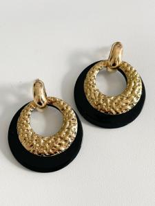 Boucles Zoé noir doré