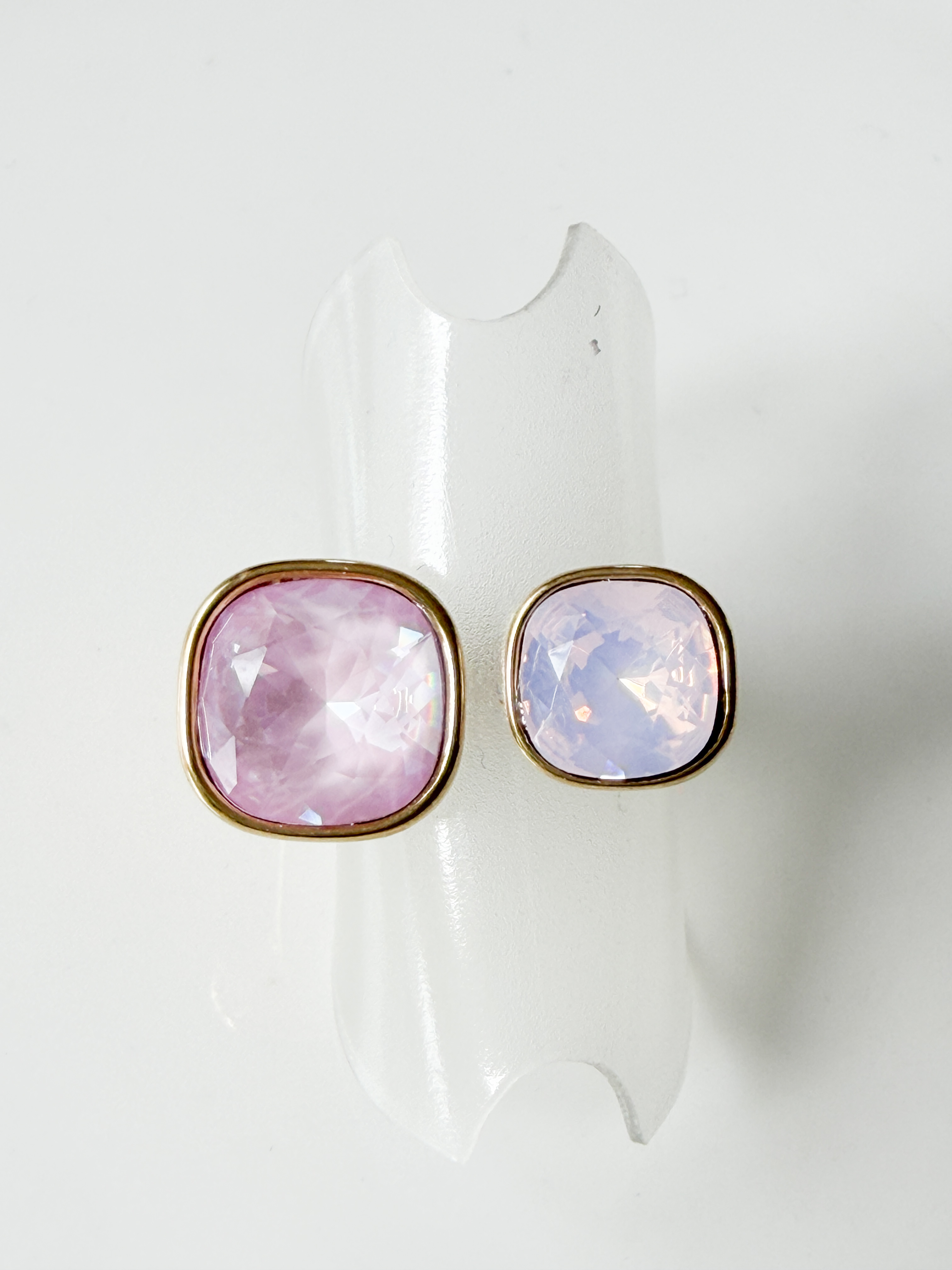 Bague cristal duo mauve doré