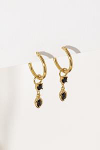 boucles Juliette hoop noir doré de Shlomit Ofir