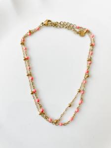bracelet de cheville corail doré