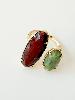 Bague pierres Mado marron vert doré
