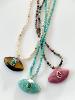 Collier Amy oeil pierres rose