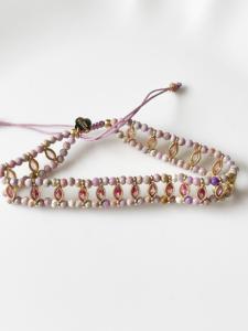 Bracelet pierres Tania mauve doré