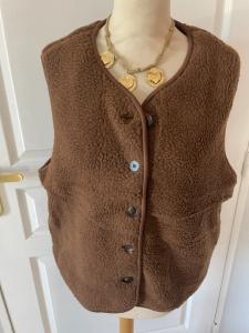 gilet sans manche moumoute marron S 36/38
