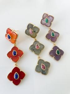 Boucles Suzanne gris doré