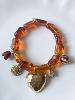 Bracelet Flora ambre doré