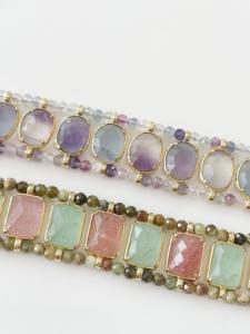 Bracelet Sophia violet doré