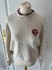 Pull liberty coeur crème taille unique