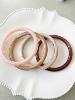 bracelet 4 rangs rose beige doré