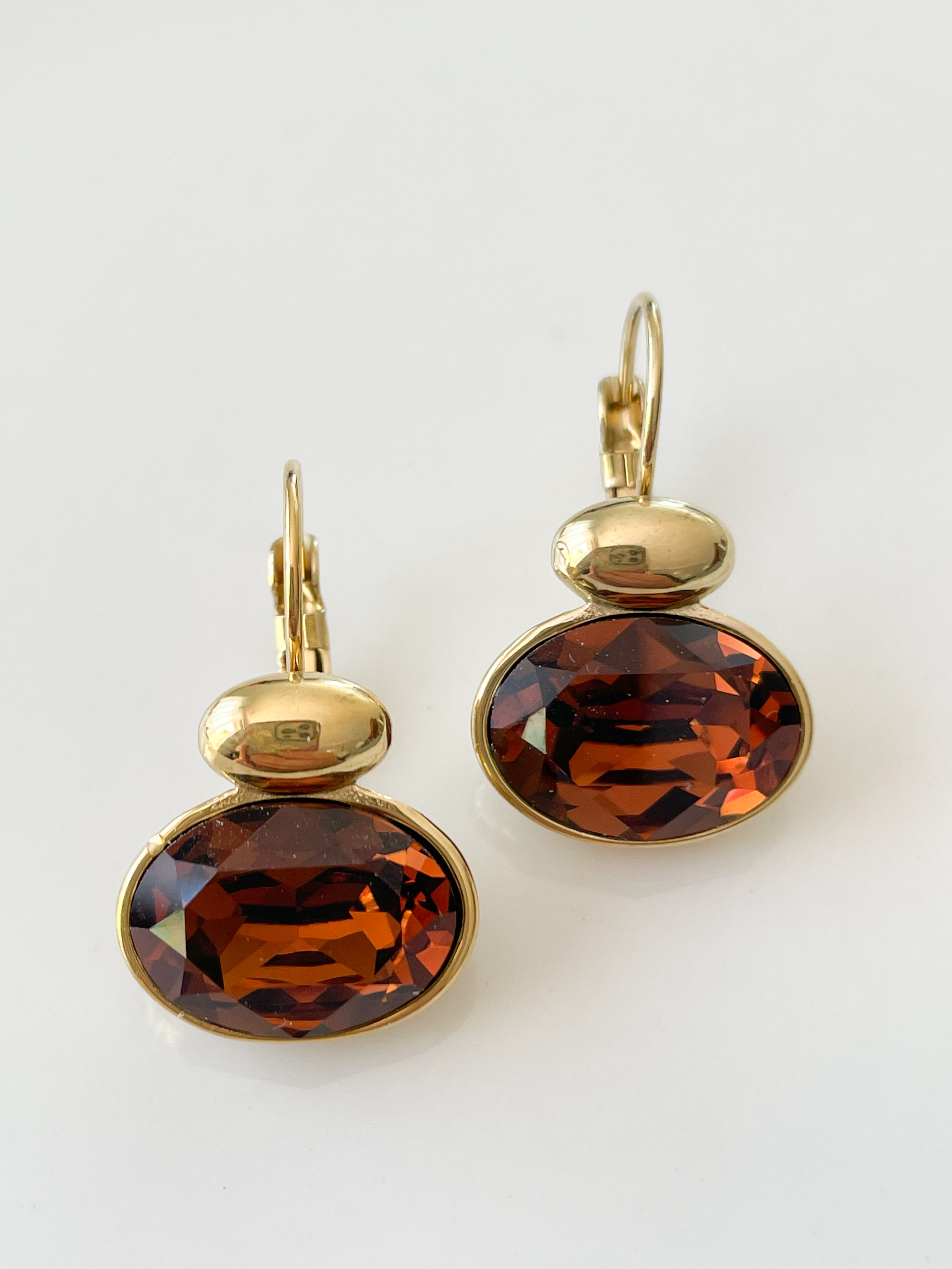 Boucles Cristal marron doré