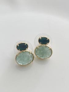 Boucles pierre Léa vert doré