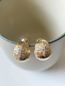 Boucles strass Gigi blanc doré