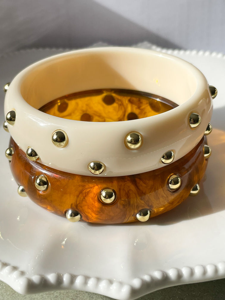 Bracelet pois marron doré du Live