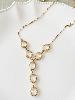 Collier cristal blanc Y doré
