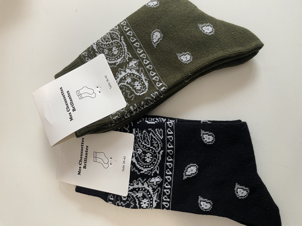 Chaussettes bandana noir