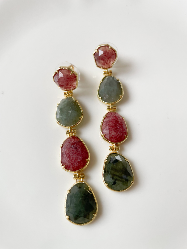 Boucles pierres Mina doré