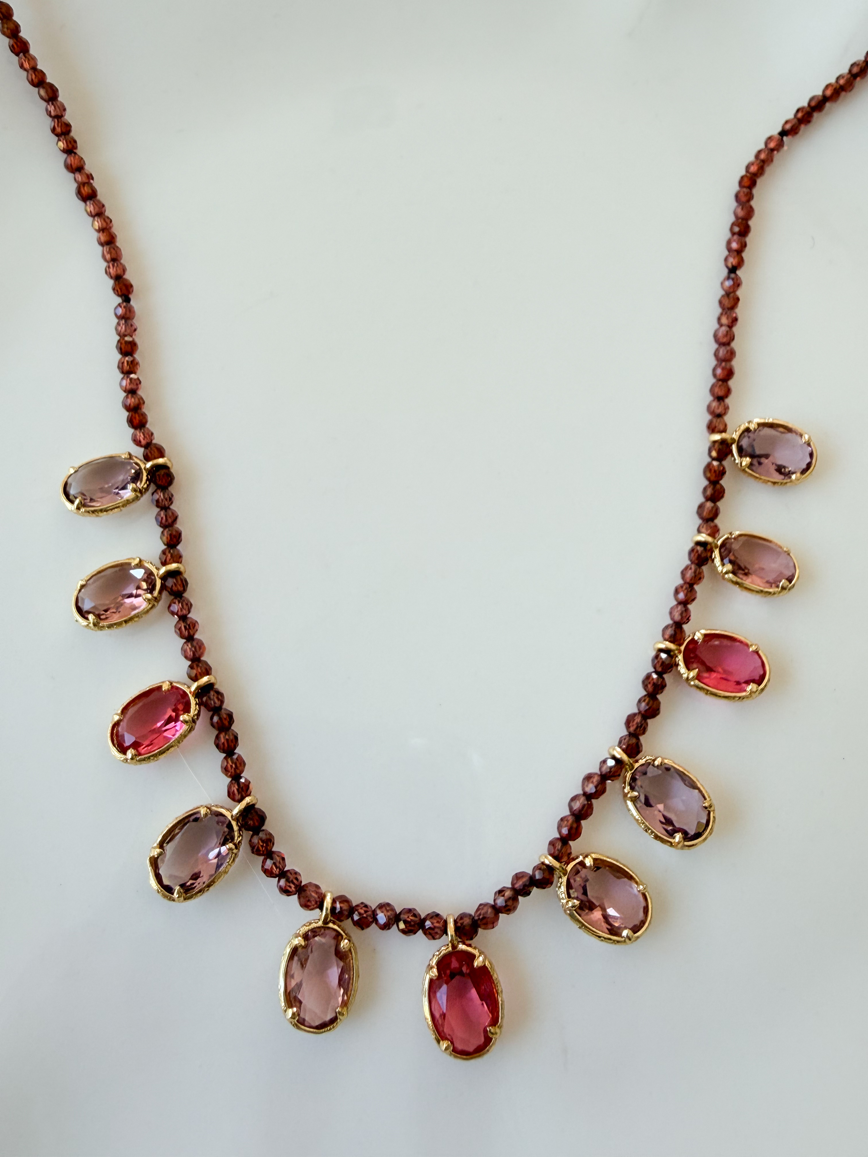 Collier pierres Randy rose doré
