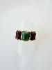 bague pierres Albane prune vert doré 