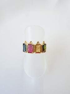 Bague pierres Pyla multi doré