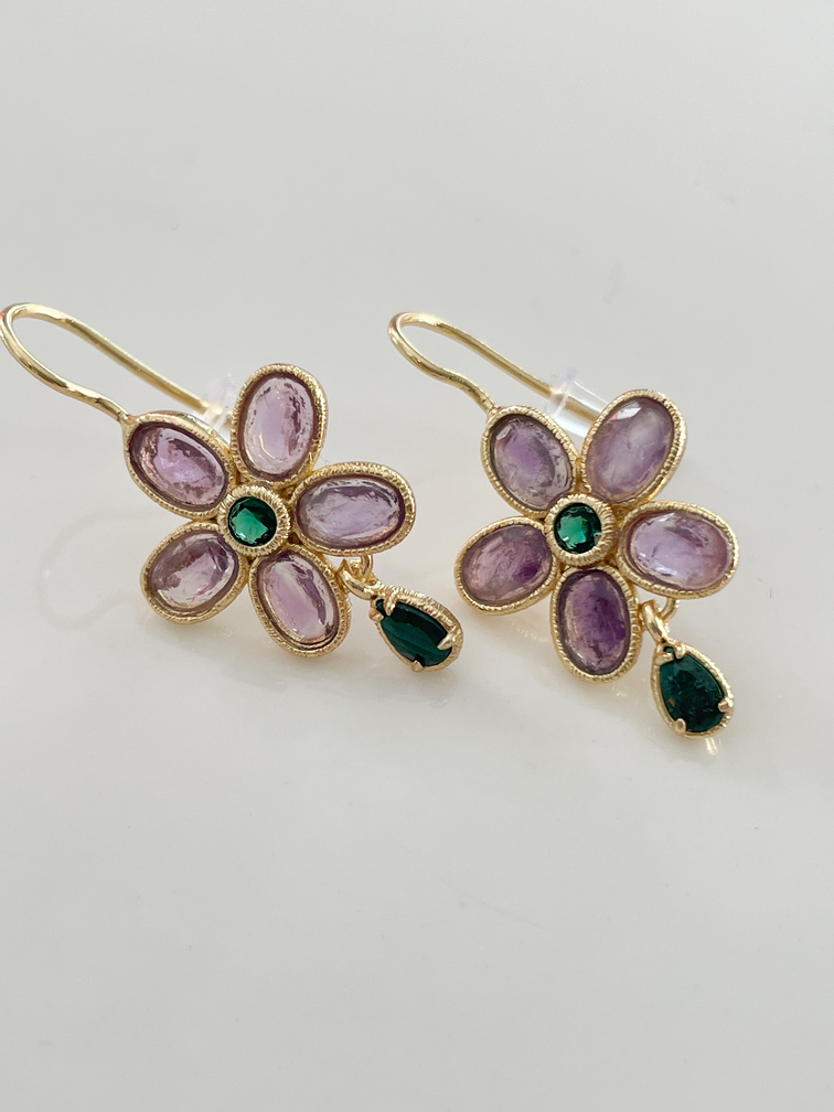 boucles pierres Jill doré