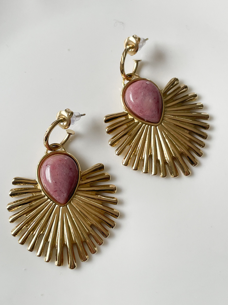 Boucles Isabelle rose grandes doré