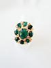 Bague pierres verte doré 