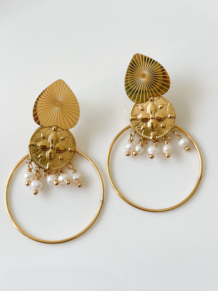 boucles coeur 2 cercles doré du Live 