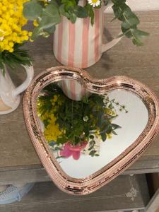 Miroir disco coeur rose gold