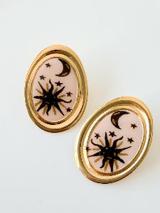 Boucles Luna beige doré