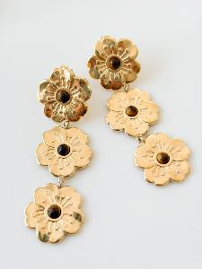 Boucles Lucille fleurs doré