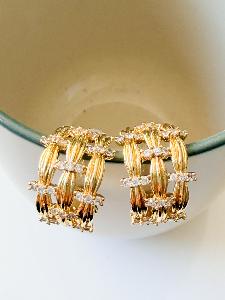 Boucles créoles Patou strass doré
