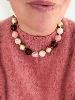 Collier Abby rose marron doré