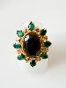 Bague pierres Nina vert doré 