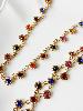 Bracelet fleurs multicolore doré