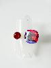 Bague cristal duo framboise doré